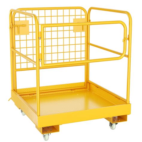 metal box to lift people up on forklift|36x36 forklift safety basket.